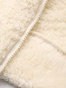 FRIFUL 女士米色纯色连帽抽绳落肩长袖羊羔绒宽松休闲百搭抓绒卫衣，秋季外套，冬季