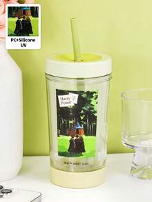 HARRY POTTER X SHEIN 1PC Straw Cup, Reusable Drinking Iced Coffee Cup, Wagon Cup, Adult And Children's Gifts - Multicolor - View 1