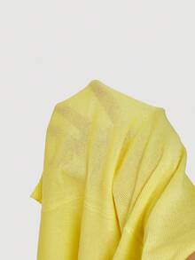 SHEIN MOD Women's Lemon Yellow Round Neck Cable Knitted Top,Chic Autumn Preppy School Cardigan,90s Fashion Office Wear,Fall/Winter Sweater,Halloween - Yellow - View 5