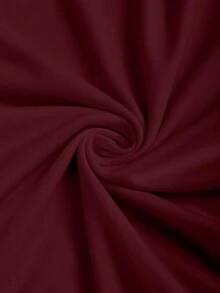 SHEIN Unity Women's Casual Solid Color Long Sleeve T-Shirt, Versatile For Autumn - Burgundy - View 3