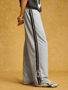 HARRY POTTER X SHEIN Men's Letter & Number Graphic Pocket Casual Pants, Fall - Grey - View 6