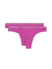 Emporio Armani 2 Pack Women's Thongs - Pink - View 1