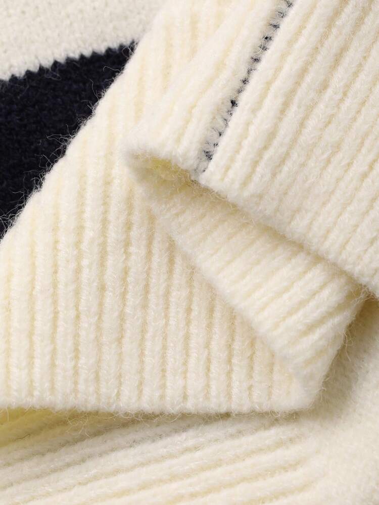 Women's Casual Striped Sleeveless Knit Sweater Vest, Autumn/Winter