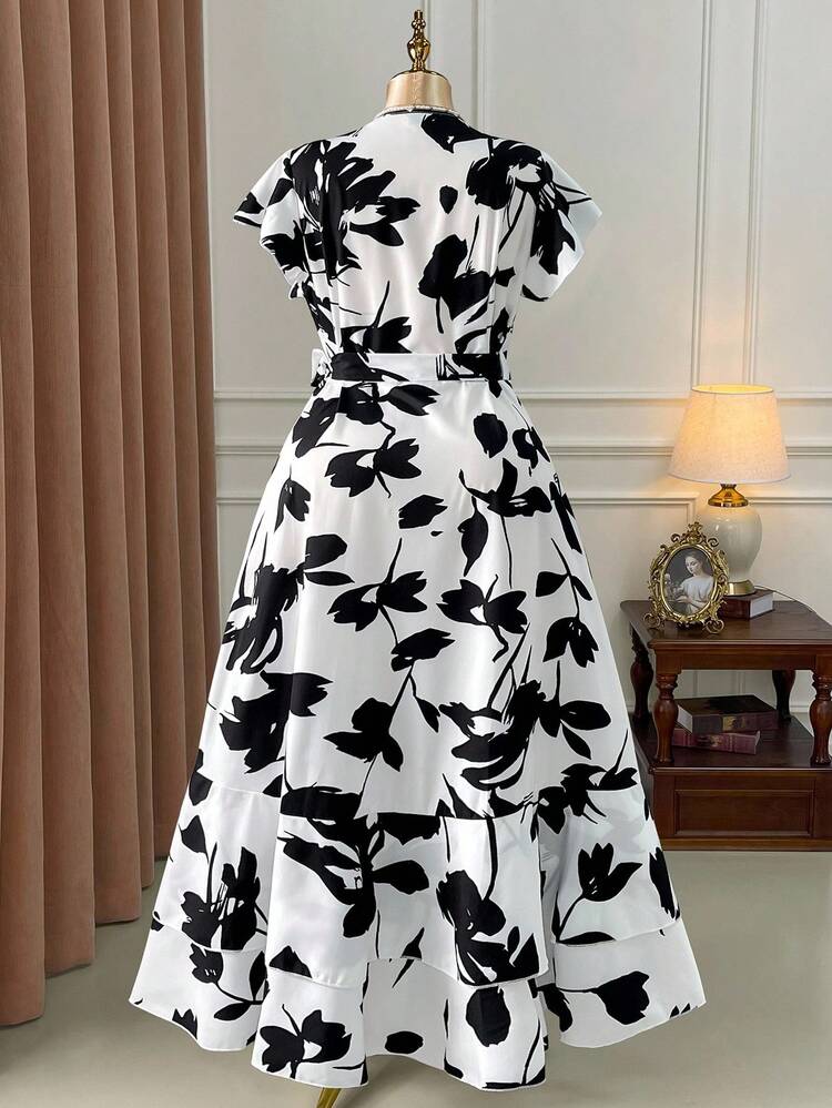 Rometta Halloween Plus Size Dresses - Black and White - View 2