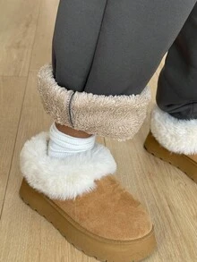 Coolane Women's Fall/Winter Warm Comfy Going Out Streetwear Elastic Waist Drawstring Casual Grey Pants With Pockets, Thermal Lined, Loose Fit