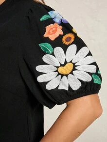 Comfylo Plus Size Women Casual Floral Print Shirt Flower Tops For Women V Neck Blouses For Women Women Casual Tops Floral Tops For Women Embroidered Tops For Women Business Casual Fall Clothes Plus Size