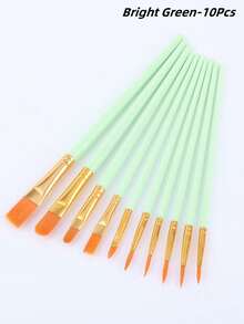 10pcs Artist Brush Set - Suitable For Acrylic, Oil, Watercolor, Face, Nail Art, Detail Painting And Rock Painting,Durable, Ease Of Use, Giftable, Versatile, Back To School,School Supplies