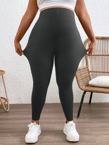 Plussiva Fall Clothes,Autumn Clothes,Maternity Autumn/Winter Clothes Adjustable Waist Solid Color Slim Fit Maternity Pants - Dark Grey - View 5
