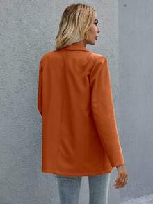 EMERY ROSE Blazer clásico de doble botonadura de manga larga, elegante para usar en la oficina