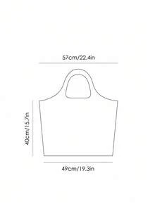LOONEY TUNES X SHEIN 1 件卡通图案可折叠购物袋，带小袋的手提包，配有仿珍珠链，可挂在其他包上，适合通勤、购物、旅行，男女皆宜，轻巧便携 - 紅色 - 查看 4