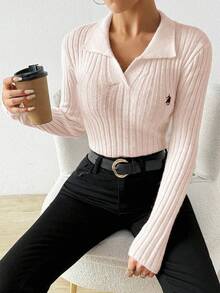 Chiquease Women's Elegant Fitted Long Sleeve Knit Sweater