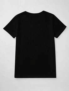 EMERY ROSE Áo thun tay ngắn họa tiết Halloween phong cách đường phố cỡ lớn - màu đen - Xem 2