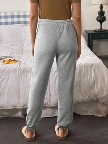 Louniche Damska bluza z kapturem z pluszu, ściągaczem w pasie i spodniami ze ściągaczami, kontrastowy kolor - Wielokolorowe - Zobacz 2