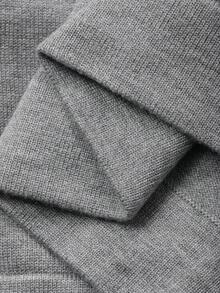 DAZY Suéter de hombros caídos con ribete de contraste para otoño - Gris - Ver 5