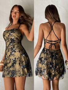 Aloruh Women Mini Dresses Fall Dresses For Women Autumn Clothes Vintage Clothes - Black - View 4