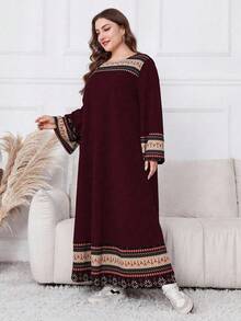Al Najma Váy Maxi Cổ Tròn Cỡ Lớn Thường Ngày Cho Nữ, Váy Dài Thường Ngày Giản Dị, Trang Phục Maxi Thường Ngày/Ở Nhà Cho Nữ - Nhiều màu - Xem 3