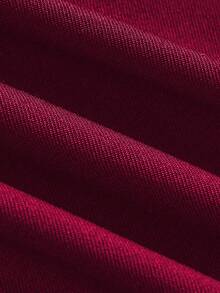 Sweetra Plus Size Elastic Waist Front Drawstring Asymmetrical Hem Skirt Pants - Burgundy - View 4