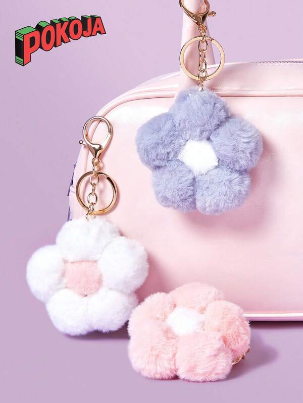 1 pieza Llavero con diseño de flor creativo y lindo para uso diario, ir de compras y citas, moderno para hombres y mujeres, regalo, decoración, presente, San Valentín, llavero de coche, llavero lindo, útiles escolares, regalos de profesor, regreso a clases