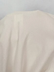 SHEIN Mama Letter Print Knitted Nursing Top Beige Three Quarter Sleeve Round Neck Casual Wear