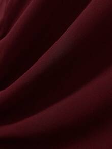 Franclia Plus Size Casual Flared Shoulder Sleeve Shirt, Spring/Summer Dark Red Blouse Maroon Top Wine Red Top Burgundy Top Women Elegant Top - Burgundy - View 3