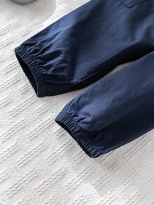 Cozy Pixies Young Boy Cartoon Tiger Graphic Elastic Waist Tapered Leg Casual Cotton Twill Jogger Pants, Versatile & Comfortable Fall Winter