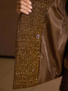 MOTF PREMIUM 秋冬季羊毛双排扣大衣 - 棕色 - 查看 10