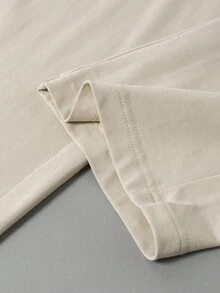 Manfinity Hypemode Men's Cotton Solid Color Drawstring Waist Pockets Wide Leg Casual Sweatpants - Khaki - View 8