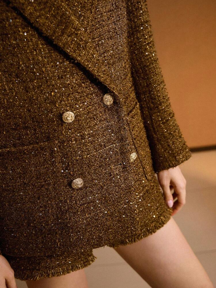 WOOL DOUBLE BREASTED WINTER COAT FOR AUTUMN & WINTER