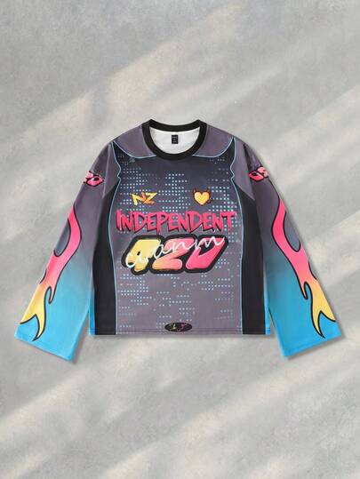 Street Life Men's Loose Fit Short Style Sports Long Sleeve T-Shirt, Fall