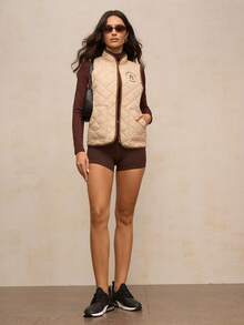 Activina 女士加厚绗缝运动背心 - 棕色 - 查看 6