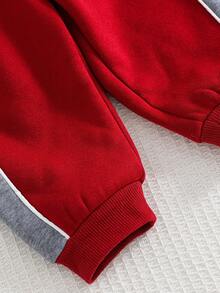 Cozy Pixies 2 pezzi Set di felpa girocollo a maniche lunghe e pantaloni jogger con blocchi di colore per bambino