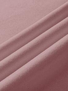 SHEIN LUNE Women's Fashion Sweatshirt Slogan Letters Pattern Printed Round Neck Sweatshirt Fall Cloth For Women - Dusty Pink - View 3