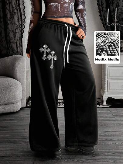 Whyspr 垃圾朋克万圣节圣十字加大码运动裤
