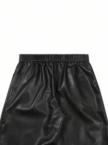 Claim Dot 男士黑色 PU 皮裤，休闲时尚百搭长裤，秋冬 - 黑色 - 查看 6