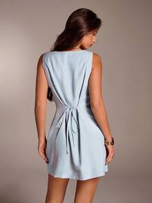 Avantive 春夏女士浪漫/舞会/正式/生日/90 年代服装/商务休闲女士/优雅/西部服装/外出/时尚/休闲/Y2K 服装/俱乐部/办公室/鸡尾酒会/复古/紧身/狂欢服装节日/有趣/优雅/老钱/街头服饰/度假服装/乡村音乐会服装/工作服/端庄/春假/单身女郎服装/音乐会/坏人/基本款/毕业/A 字裙/20 世纪 60 年代服装/鼠尾草绿色连衣裙/科切尔绿色迷你连衣裙 - 藍色 - 查看 2