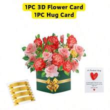 2Pcs/1set 3D Pop-Up Multi-Purpose Cards-Greeting Thank You Cards Birthday Cards With Laser-Cut Flowers,Back To School Essential,School Supplies For Teacher's Day,Handmade Textured Bouquet With Blank Note Card And Envelope For Birthday, Mothers Day, Wedding, Graduation, Anniversary,Thank You Gifts For Lovers Women Teachers Gifts- Summer Celebration - Multicolor - View 14