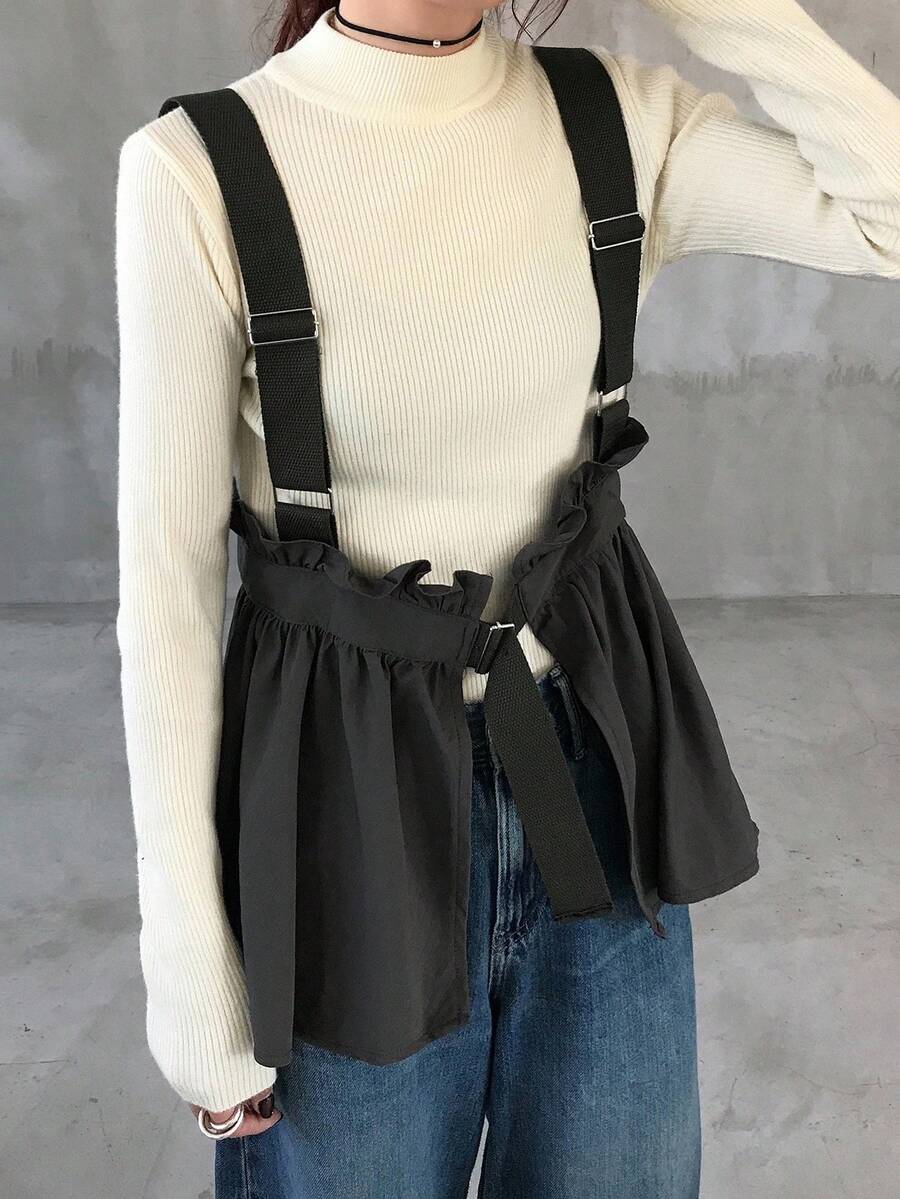 FRIFUL Ladies Fashion Flounce Camisole, Layered Loose Thin Jacket Women Summer Clothing Summer Clothes Women Summer Shirts Women Clothing Y2k Women Clothing Summer Outfits - Grey - View 1