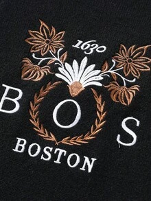 Claim Dot Men's Fashionable Casual College Style Embroidered Cable Knit Crew Neck Sweater, Fall Winter - Multicolor - View 5