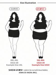 SHEIN CURVE+ Curve 大码/秋装/秋季女装/女冬装/冬装大码女式黑色蕾丝拼领吊带裙 - 酒紅色 - 查看 3