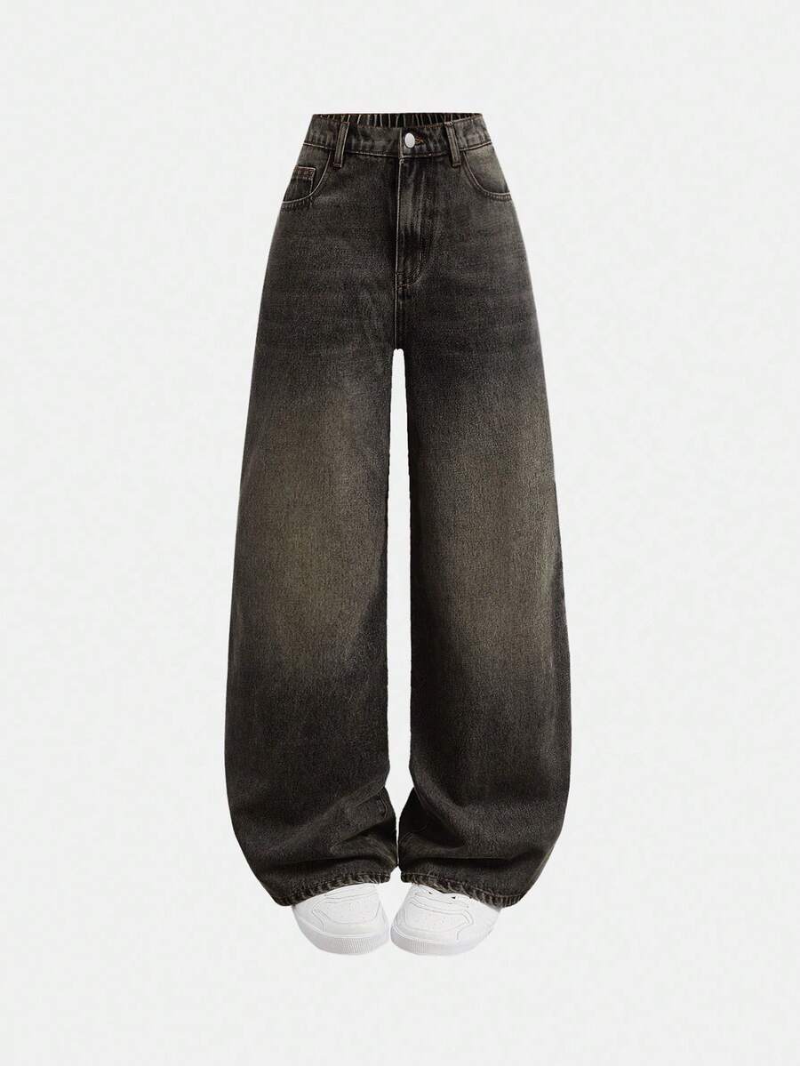 SHEIN Jeans ampi e larghi in stile punk Y2K retro anni 2000 per ragazze adolescenti