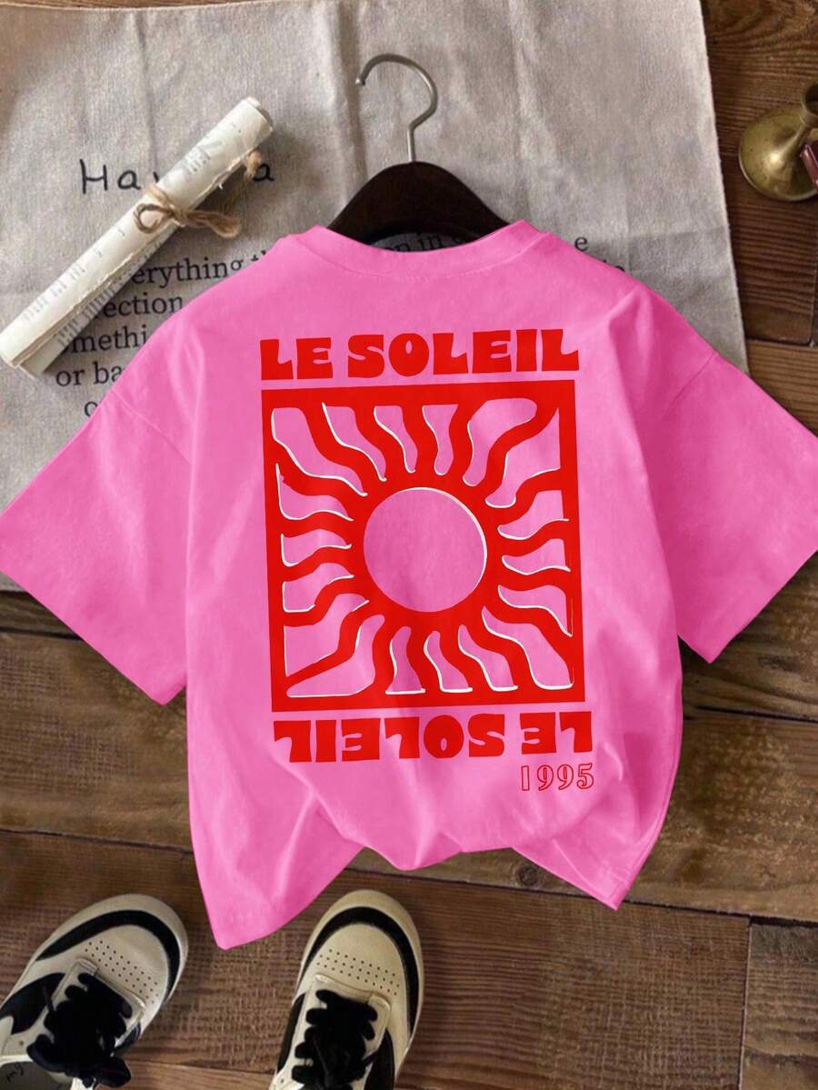 DrmWander Plus Size Graphic Tee, Street Style Short Sleeve T-Shirt, Cute Summer Top, Vacation Vibe With Red Accents