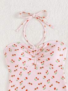 Swim Mod 2pcs Women Fruit Floral Gingham Bikini Set - Multicolor - View 8