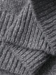 FRIFUL Women's Loose Fit Drop Shoulder Colorblock Sweater & Straight Hem Long Skirt 2 Pieces Set, Suitable For Airport Travel, Autumn - Grey - View 8