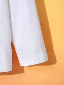 SpongeBob SquarePants | SHEIN Young Girl Letter & Cartoon Graphic Round Neck Drop Shoulder Loose Casual Knit Long Sleeve T-Shirt Fall Winter - Multicolor - View 5