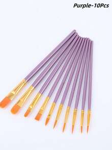 10pcs Artist Brush Set - Suitable For Acrylic, Oil, Watercolor, Face, Nail Art, Detail Painting And Rock Painting,Durable, Ease Of Use, Giftable, Versatile, Back To School,School Supplies