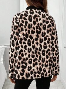 SHEIN Fall,Autumn,Leopard Print 3-In-1 Maternity Coat, Fashionable For Autumn/Winter Maternity Winter Leopard Print Coat - Multicolor - View 8