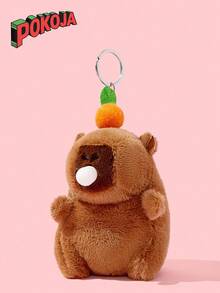 1 Stück 11 cm weiches Plüsch Schlüsselanhänger, der Blasen bläst und Geräusche macht, süßer Capybara Anhänger, Kuscheltier Spielzeug Geschenk für Abschlussfeier, Freunde, Party Gastgeschenke, Weihnachtsstrumpf Füllung, Kawaii Tier Dekoration, Neuheit