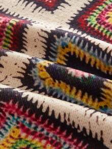 AXEPEAK 大码男士时尚休闲V领印花针织背心，适合秋冬 - 彩色 - 查看 3