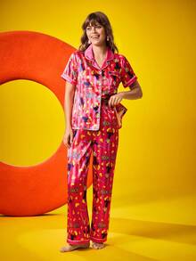 Chillnights X LOONEY TUNES 女士条纹和卡通图案睡衣套装 - 彩色 - 查看 4