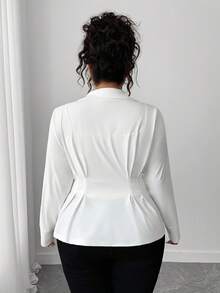 GlowEve CURVE Áo khoác dệt kim cổ bẻ thanh lịch thời trang dành cho nữ - trắng - Xem 2